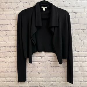 Max Mara Black Open Front Cardigan Cashmere Silk Blend Women's Small